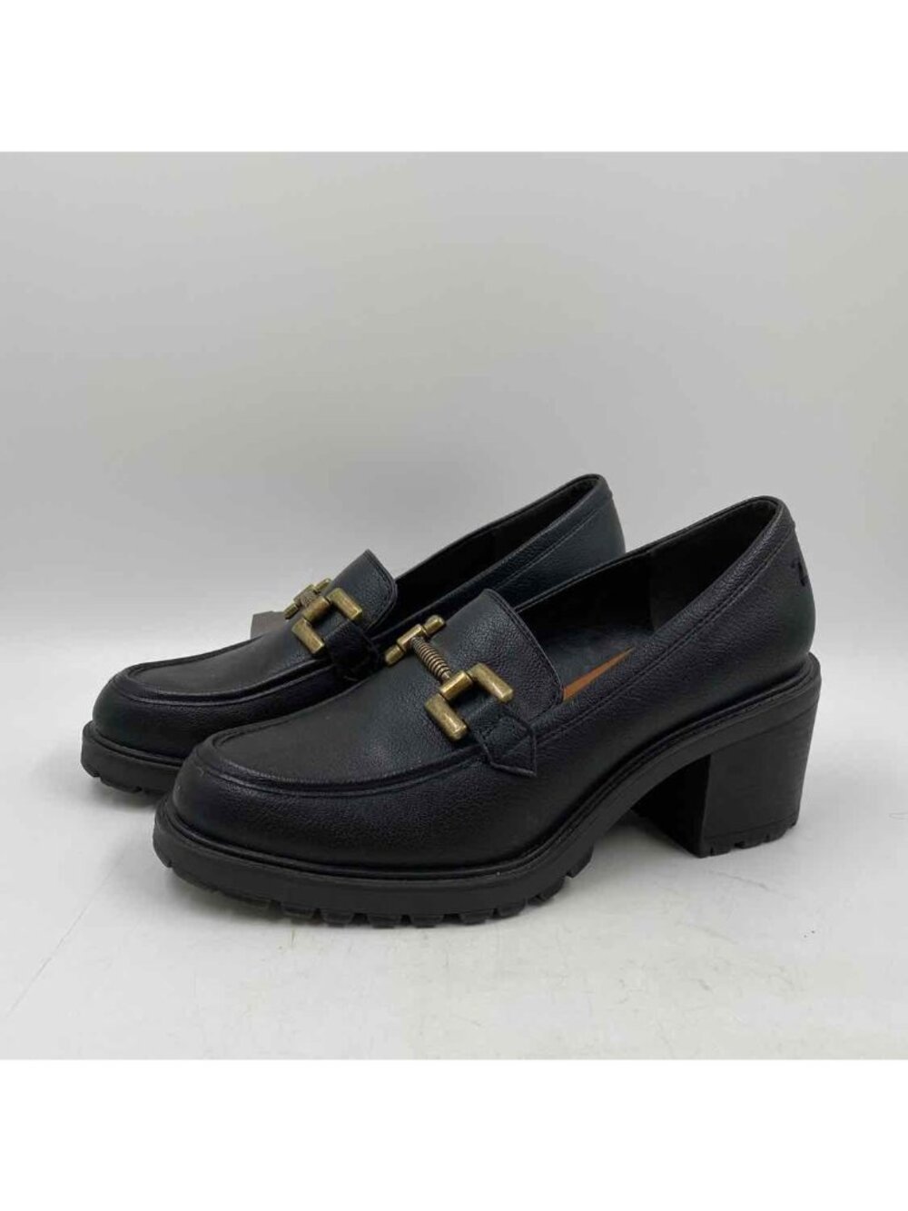 Zodiac Chunky Y2K Women's Shoe Size 8 Black Solid Loafers Heel Buckle